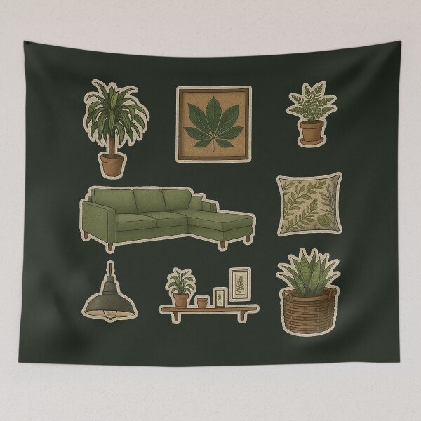 Item preview, Lush Green Living Room Vibes designed and sold by zzz888.