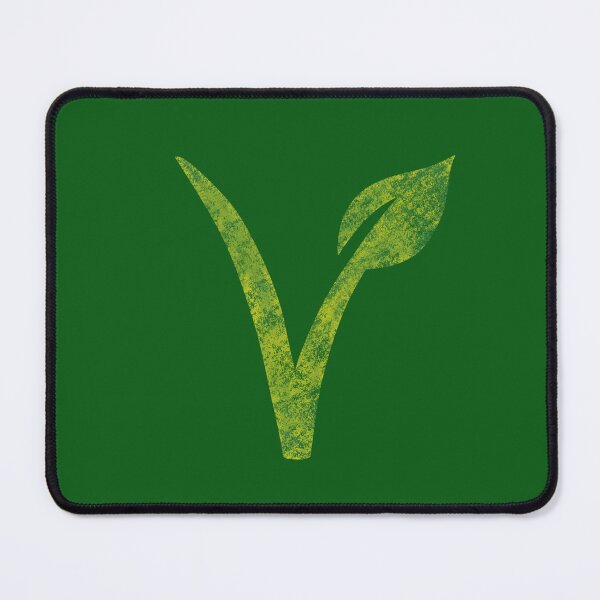 Item preview, Vegan V logo leaf green and yellow distressed designed and sold by Alec Buchan.