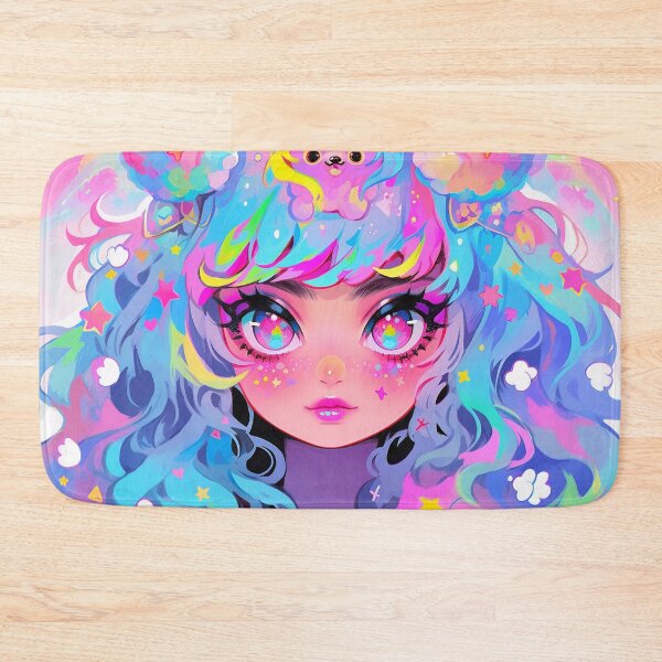 Item preview, Kawaii Anime Girl with Rainbow Bears designed and sold by bubblegoth.