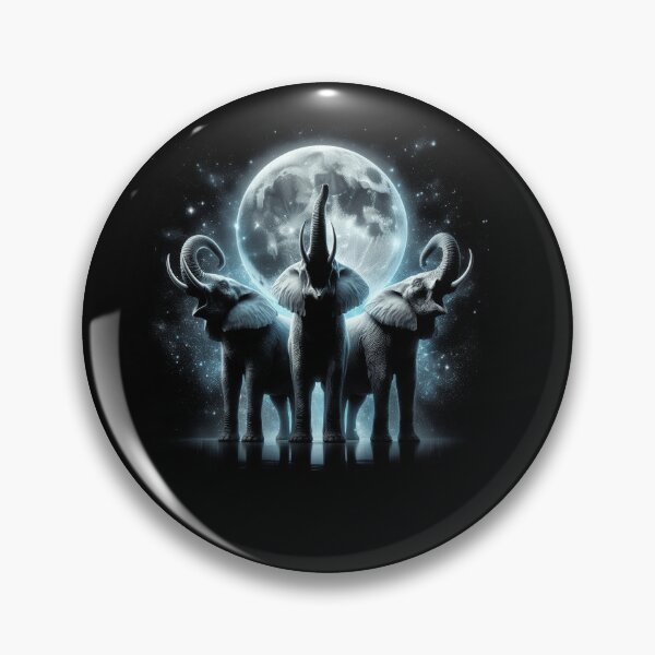Item preview, Three Elephants Howling at Moon Like Three Wolves Funny designed and sold by Kimberley King Art  King Art.