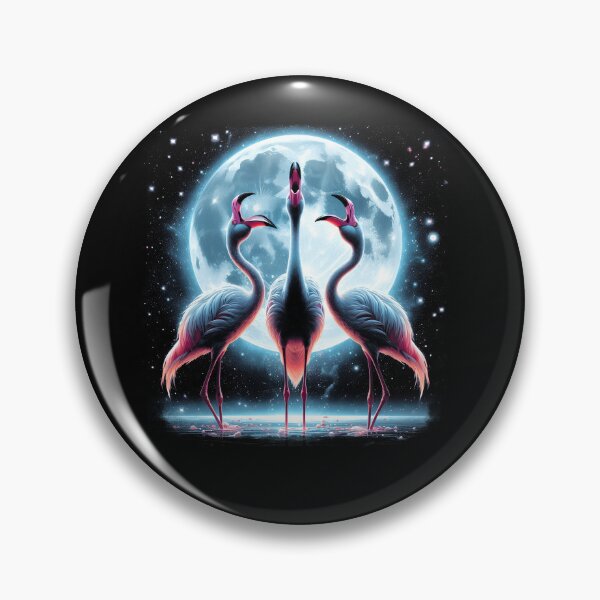 Item preview, Three Flamingos Howling at Moon Like Three Wolves Funny designed and sold by Kimberley King Art  King Art.