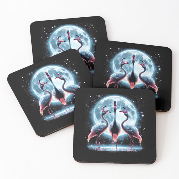 Item preview, Three Flamingos Howling at Moon Like Three Wolves Funny designed and sold by Kimberley King Art  King Art.