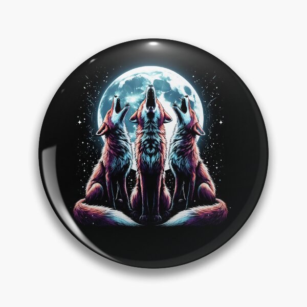 Item preview, Three Foxes Howling at Moon Like Three Wolves Funny designed and sold by Kimberley King Art  King Art.