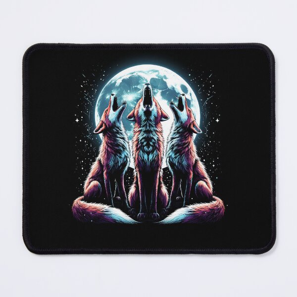 Item preview, Three Foxes Howling at Moon Like Three Wolves Funny designed and sold by Kimberley King Art  King Art.
