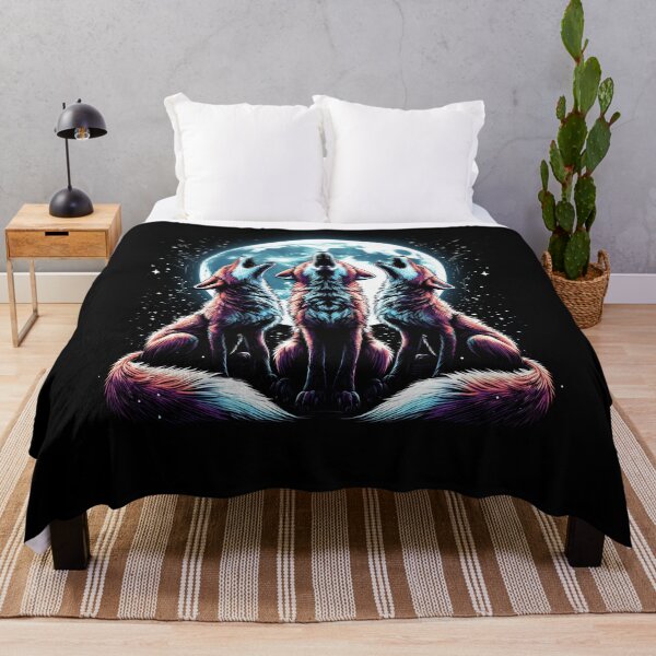Item preview, Three Foxes Howling at Moon Like Three Wolves Funny designed and sold by Kimberley King Art  King Art.
