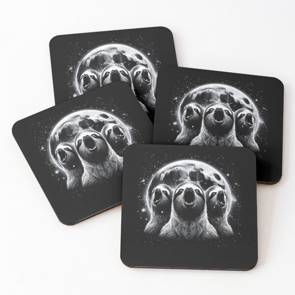 Item preview, Three French Sloths Howling at Moon Like Three Wolves Funny designed and sold by Kimberley King Art  King Art.