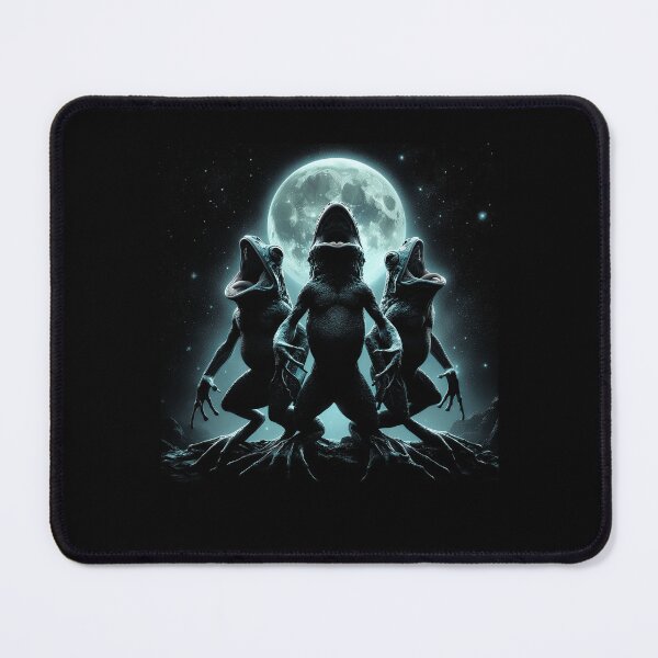 Item preview, Three Frogs Howling at Moon Like Three Wolves Funny designed and sold by Kimberley King Art  King Art.