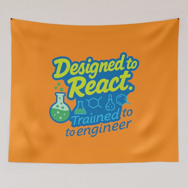 Item preview, Designed to React. Trained to Engineer – Funny Chemical Engineer Gift Design designed and sold by WorkBuddyGifts.