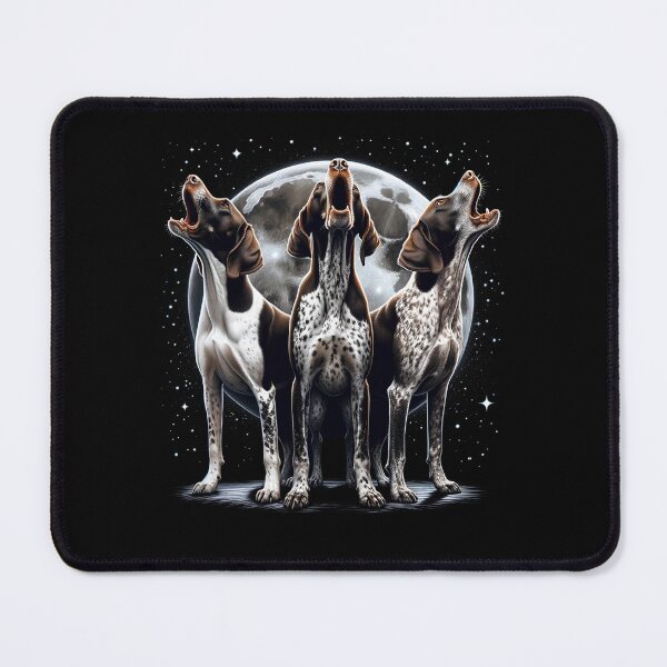 Item preview, Three German Shorthaired Pointers Howling at Moon Like Three Wolves Funny designed and sold by Kimberley King Art  King Art.