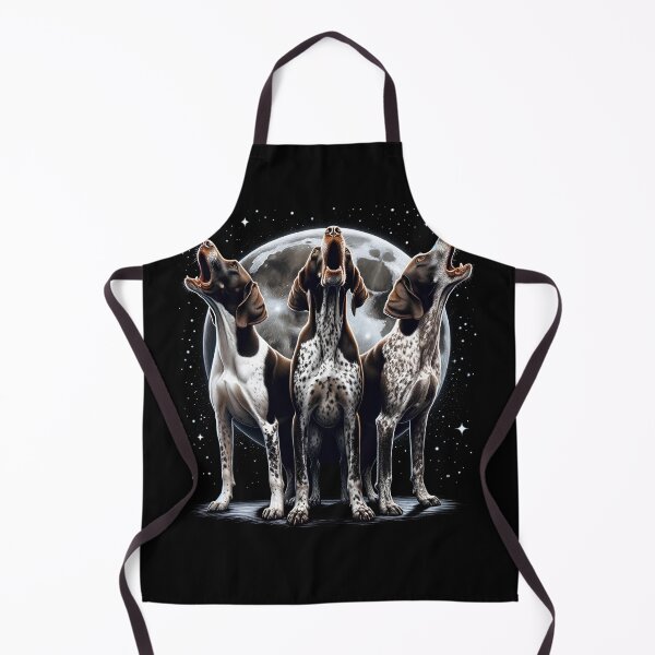 Item preview, Three German Shorthaired Pointers Howling at Moon Like Three Wolves Funny designed and sold by Kimberley King Art  King Art.