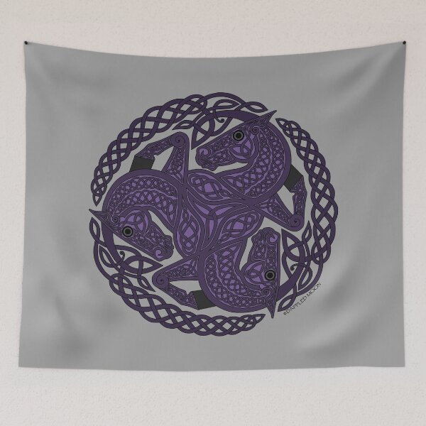 Item preview, Purple Three Horse Celtic Knot designed and sold by DappledMoon.