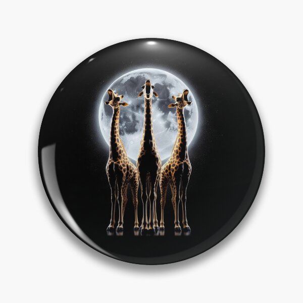 Item preview, Three Giraffes Howling at Moon Like Three Wolves Funny designed and sold by Kimberley King Art  King Art.