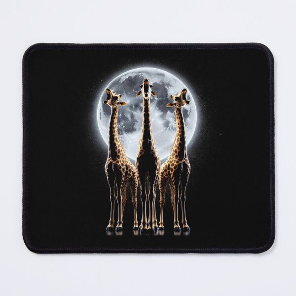 Item preview, Three Giraffes Howling at Moon Like Three Wolves Funny designed and sold by Kimberley King Art King Art.