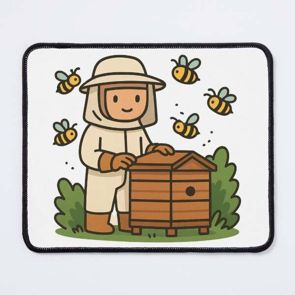 Item preview, Bee keeper, bee keeping cartoon digital sketch designed and sold by adesignworld.
