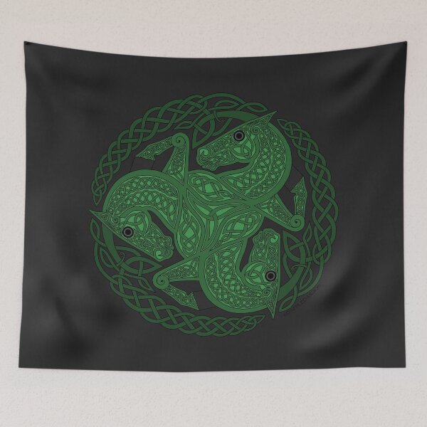 Item preview, Green Three Horse Celtic Knot designed and sold by DappledMoon.