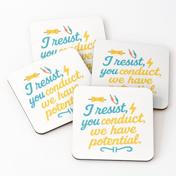 Item preview, I Resist, You Conduct, We Have Potential – Funny Electric Engineer Gift Design designed and sold by WorkBuddyGifts.