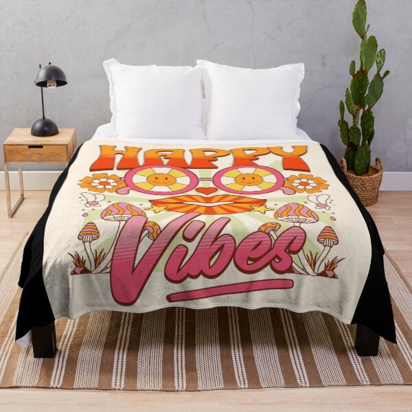 Item preview, Happy Vibes | Magical fairycore aesthetic | smily face | happy |pretty retro | vintage | aesthetic |spring | summer | positive | happy quote | bees | mushrooms | flowers design designed and sold by TeenLake.