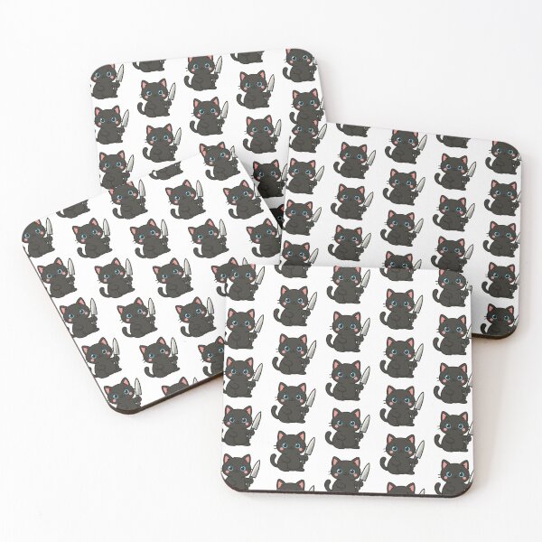 Item preview, Cute Cat with Knife (Black, Blue Eyes) designed and sold by VampWear.
