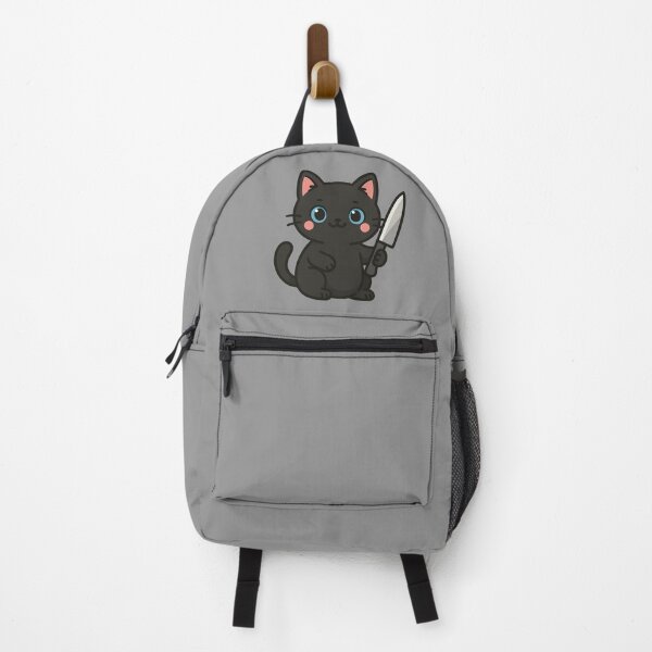 Item preview, Cute Cat with Knife (Black, Blue Eyes) designed and sold by VampWear.