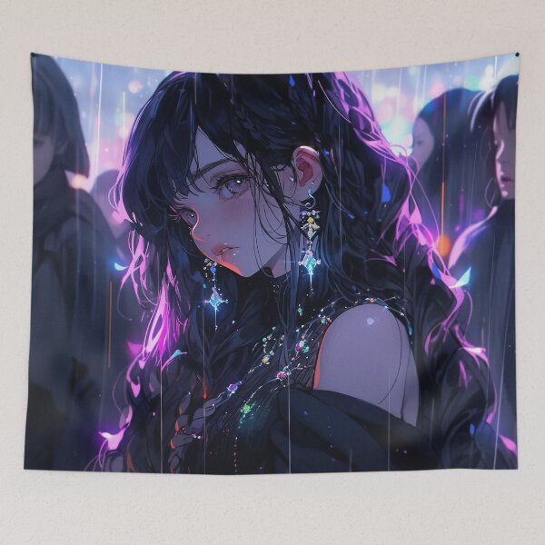 Item preview, Melancholy Anime Girl in Rain designed and sold by bubblegoth.