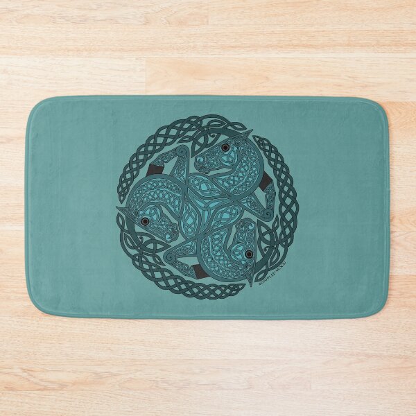 Item preview, Teal Three Horse Celtic Knot designed and sold by DappledMoon.