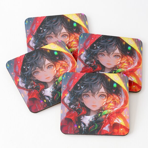 Item preview, Anime Girl in Rainy Red Hood Anime Girl designed and sold by bubblegoth.