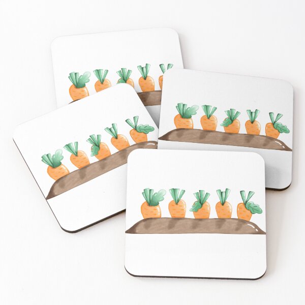 Item preview, Cute Carrots in the Garden | Kawaii Vegetable Illustration designed and sold by inelistudio.