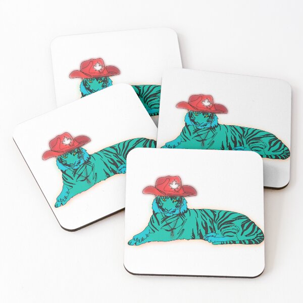 Item preview, Maple the Tiger the Bold Teal Canadian Cowboy - animalzinhats designed and sold by Ashley’sAnimalz.
