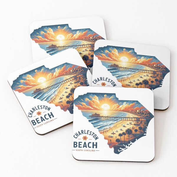 Item preview, Charleston South Carolina SC Retro Water Sunrise and Sunset designed and sold by vectcd.