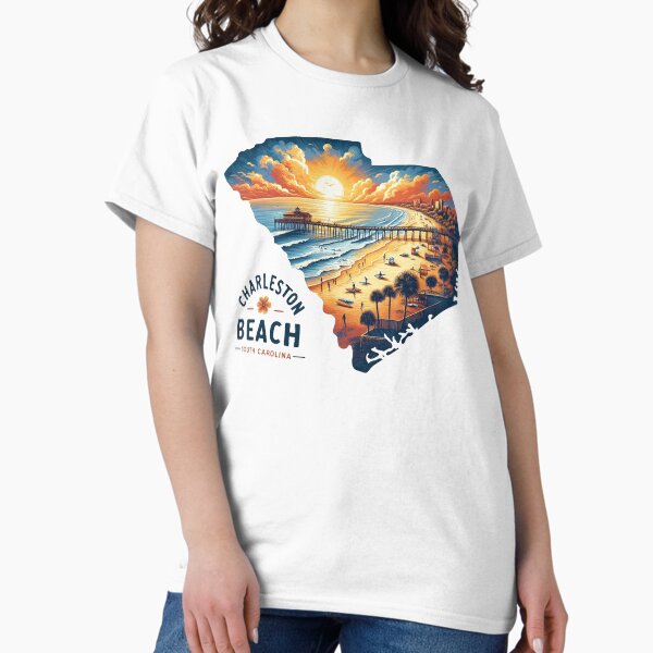 Item preview, Charleston South Carolina SC Retro Water Sunrise and Sunset designed and sold by vectcd.