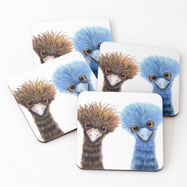 Item preview, Quirky Emu Couple designed and sold by Linda Callaghan.