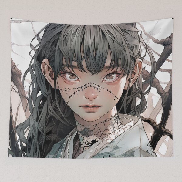 Item preview, Stitched Anime Girl with Spider Veins designed and sold by bubblegoth.