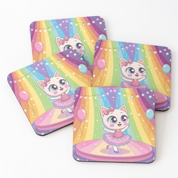 Item preview, Dancing Kitty on a Rainbow Stage designed and sold by CloudReverie.