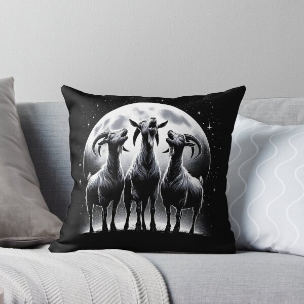 Item preview, Three Goats Howling at Moon Like Three Wolves Funny designed and sold by Kimberley King Art  King Art.