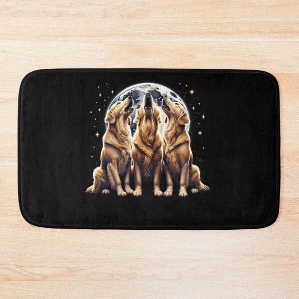 Item preview, Three Golden Retrievers Howling at Moon Like Three Wolves Funny Lover designed and sold by Kimberley King Art  King Art.