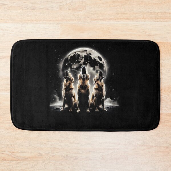 Item preview, Three Golden Retrievers Howling at Moon Like Three Wolves Funny designed and sold by Kimberley King Art  King Art.