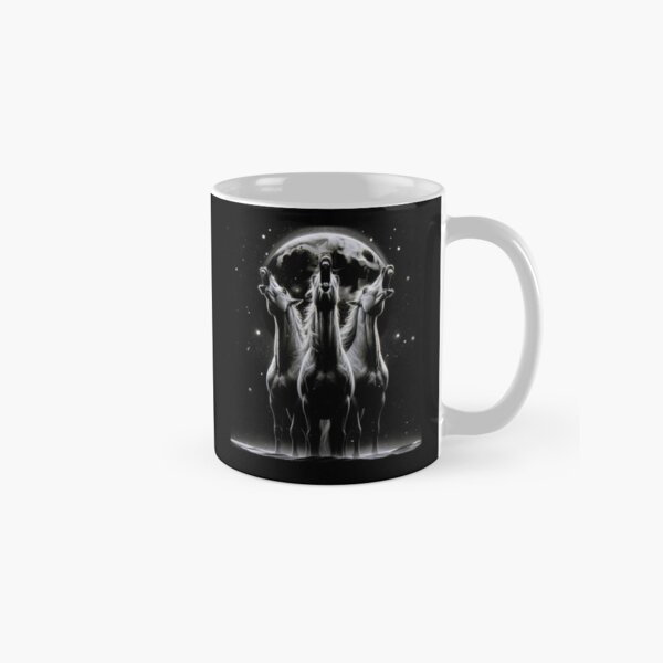 Item preview, Three Horses Howling at Moon Like Three Wolves Funny designed and sold by Kimberley King Art  King Art.