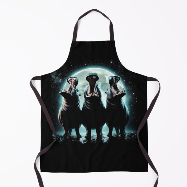 Item preview, Three Hippos Howling at Moon Like Three Wolves Funny designed and sold by Kimberley King Art  King Art.