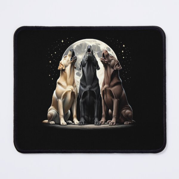 Item preview, Three Labrador Retrievers Howling at Moon Like Three Wolves Funny designed and sold by Kimberley King Art  King Art.