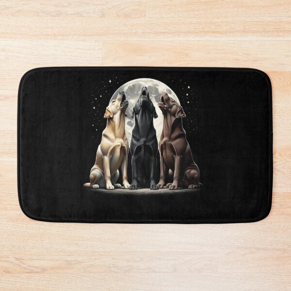 Item preview, Three Labrador Retrievers Howling at Moon Like Three Wolves Funny designed and sold by Kimberley King Art  King Art.