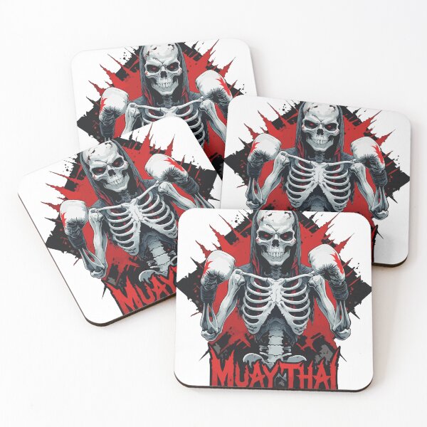 Item preview, Muay Thai Skeleton Digital Art – Funny Fight Design for T-Shirts, Stickers & Prints designed and sold by rich4Design.