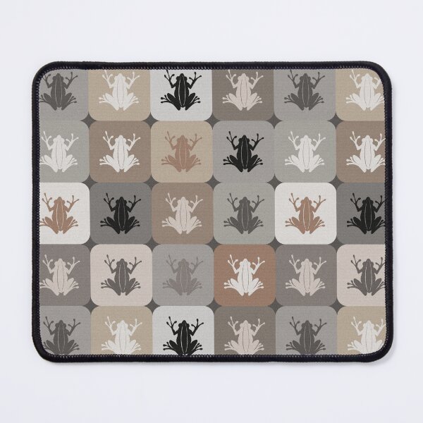 Item preview, Frog Checker Pattern – Retro Earthy Tones / brown, ecru, beige, tan, charcoal designed and sold by wild.geranium.design.