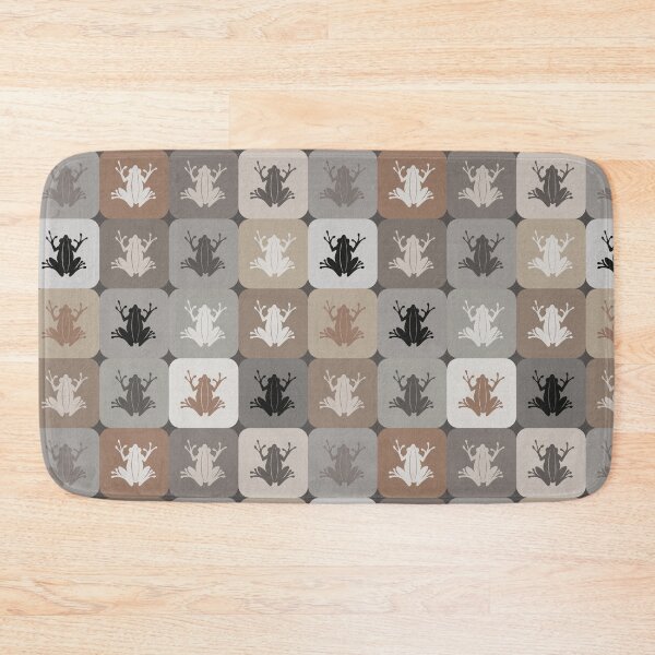 Item preview, Frog Checker Pattern – Retro Earthy Tones / brown, ecru, beige, tan, charcoal designed and sold by wild.geranium.design.