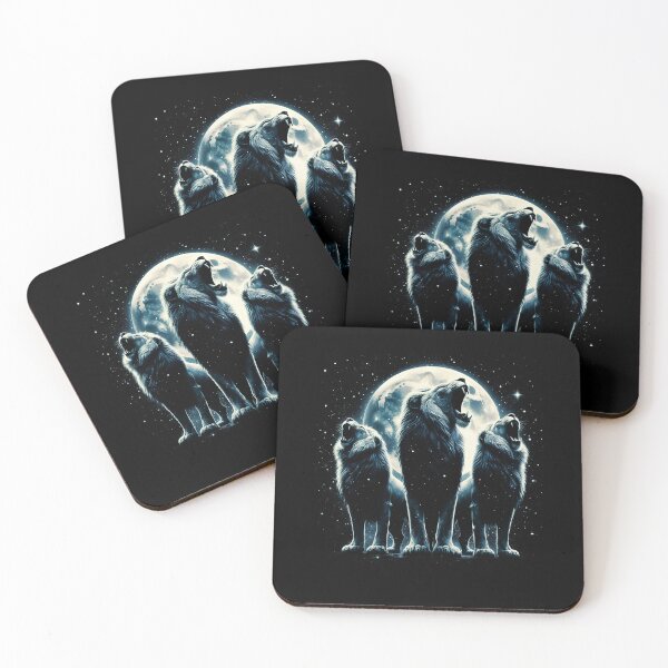 Item preview, Three Lions Howling at Moon Like Three Wolves Funny designed and sold by Kimberley King Art  King Art.