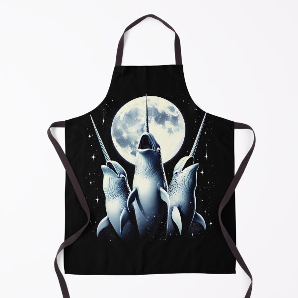 Item preview, Three Narwhals Howling at Moon Like Three Wolves Funny designed and sold by Kimberley King Art King Art.
