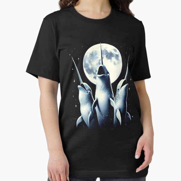 Item preview, Three Narwhals Howling at Moon Like Three Wolves Funny designed and sold by Kimberley King Art  King Art.