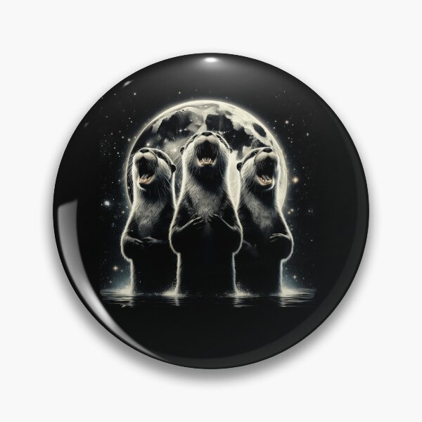 Item preview, Three Otters Howling at Moon Like Three Wolves Funny designed and sold by Kimberley King Art  King Art.