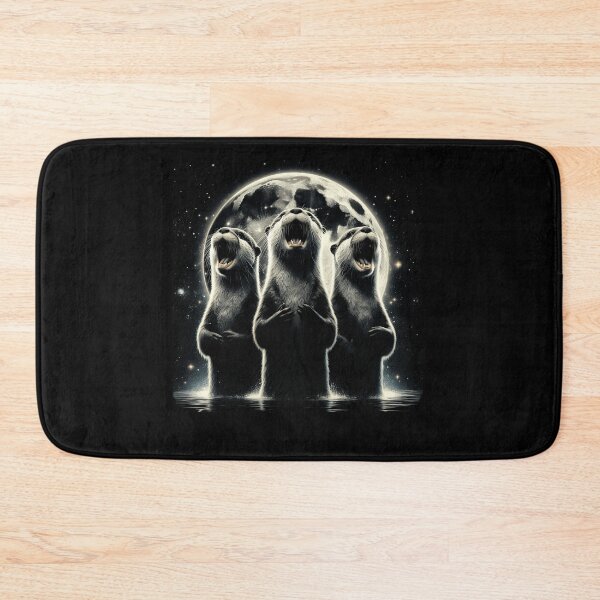 Item preview, Three Otters Howling at Moon Like Three Wolves Funny designed and sold by Kimberley King Art  King Art.