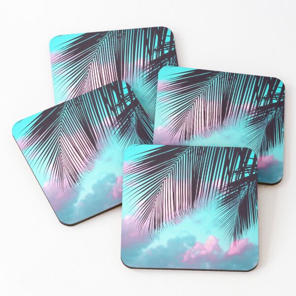 Item preview, Tropical Palm Leaves In Fantasy Pink, Aqua Sky designed and sold by DEC02.