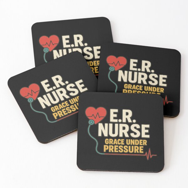 Item preview, E.R. Nurse – Grace Under Pressure | Heart & EKG Design designed and sold by MySheetMusicArt.